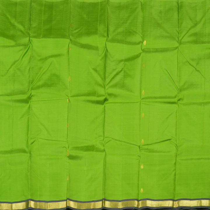 Hayagrivas Light Green Handloom Kanjivaram Silk Saree with Purple Border-KBD1515A1-14