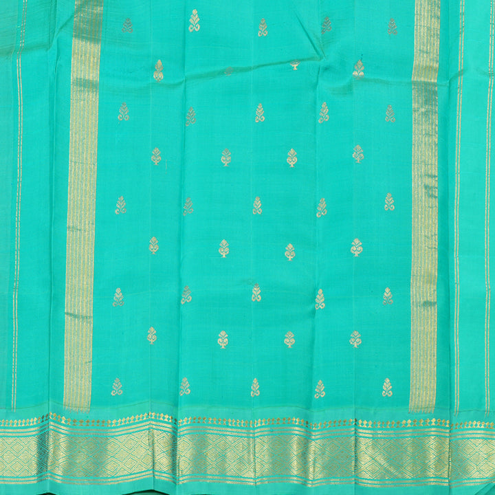 Hayagrivas Light Elaichi Green Handloom Kanjivaram Silk Saree with Sea Green Border KBD1515A2-17