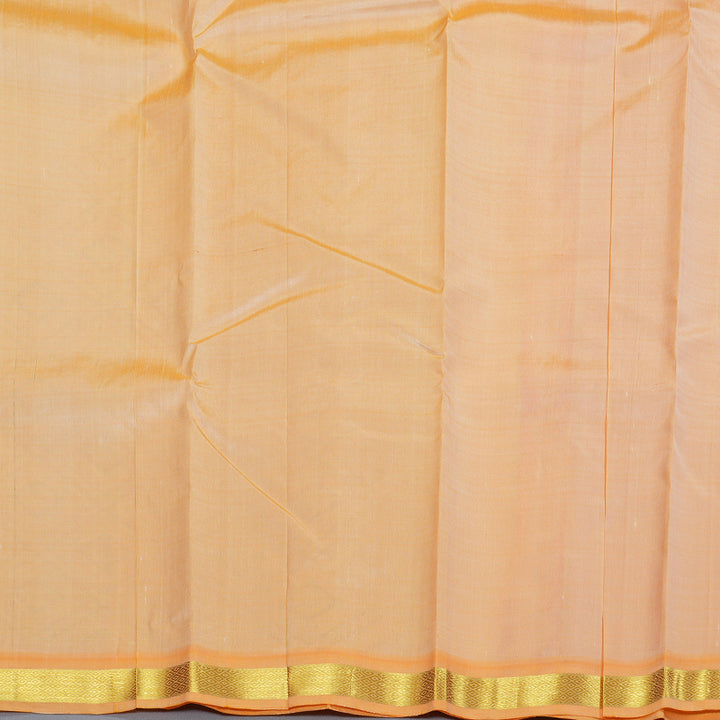 Hayagrivas Baby Pink Handloom Kanjivaram Silk Saree with Light Mango Yellow Border KBD1515A4-10