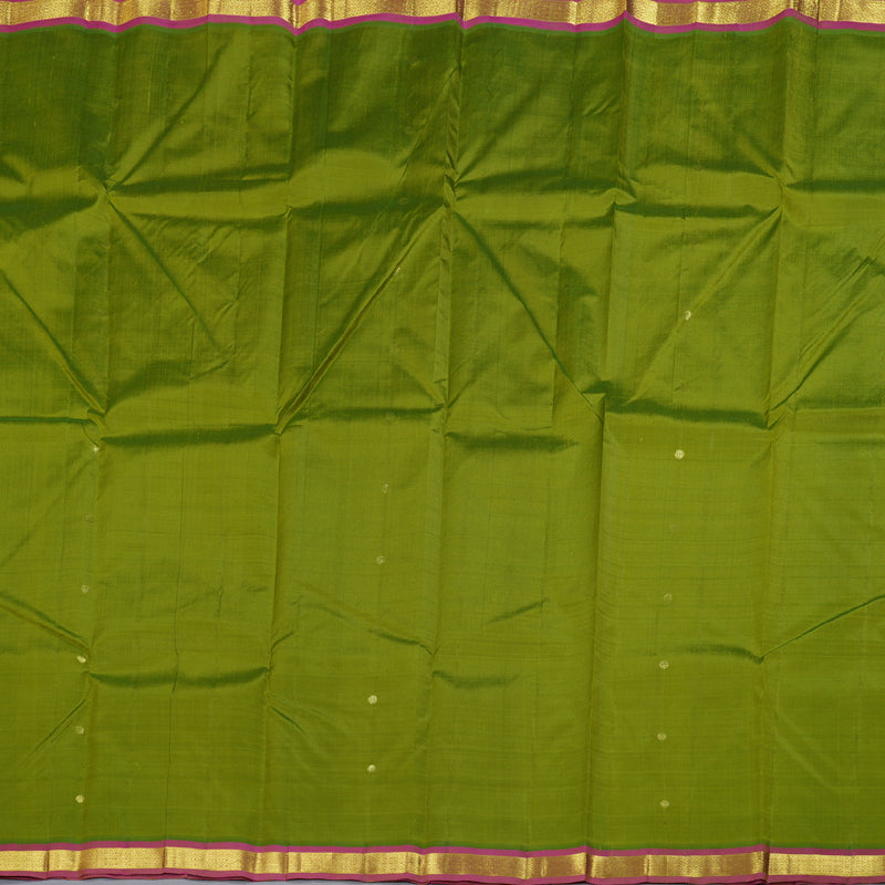 Hayagrivas Light Green Handloom Kanjivaram Silk Saree with Pink Border KBD1515A4-11