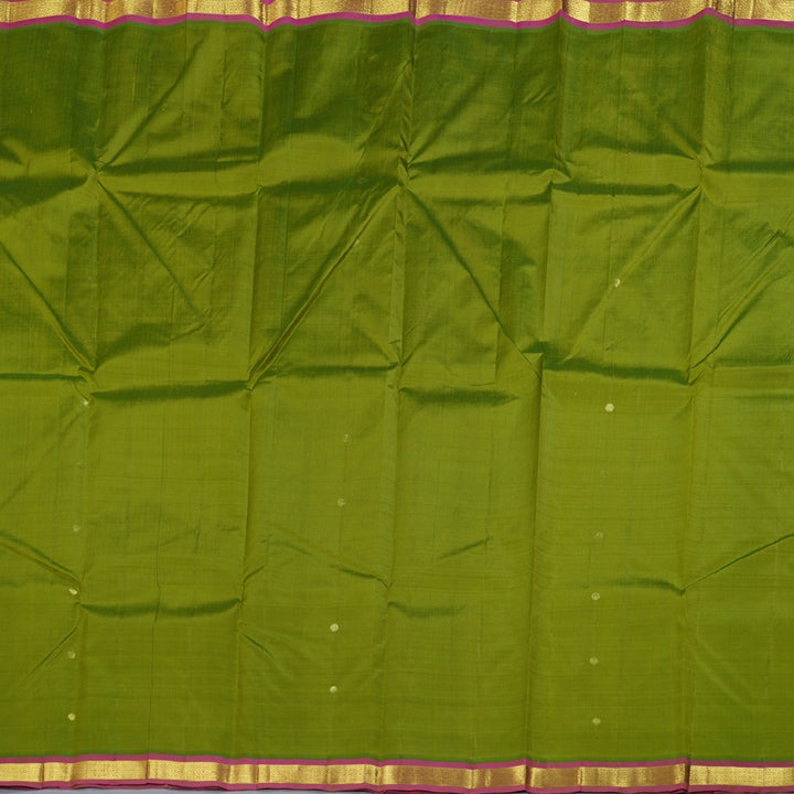 Hayagrivas Light Green Handloom Kanjivaram Silk Saree with Pink Border KBD1515A4-11