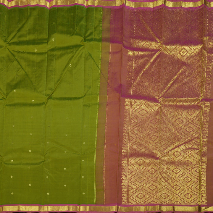 Hayagrivas Light Green Handloom Kanjivaram Silk Saree with Pink Border KBD1515A4-11