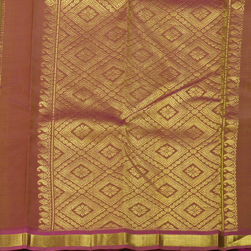 Hayagrivas Light Green Handloom Kanjivaram Silk Saree with Pink Border KBD1515A4-11