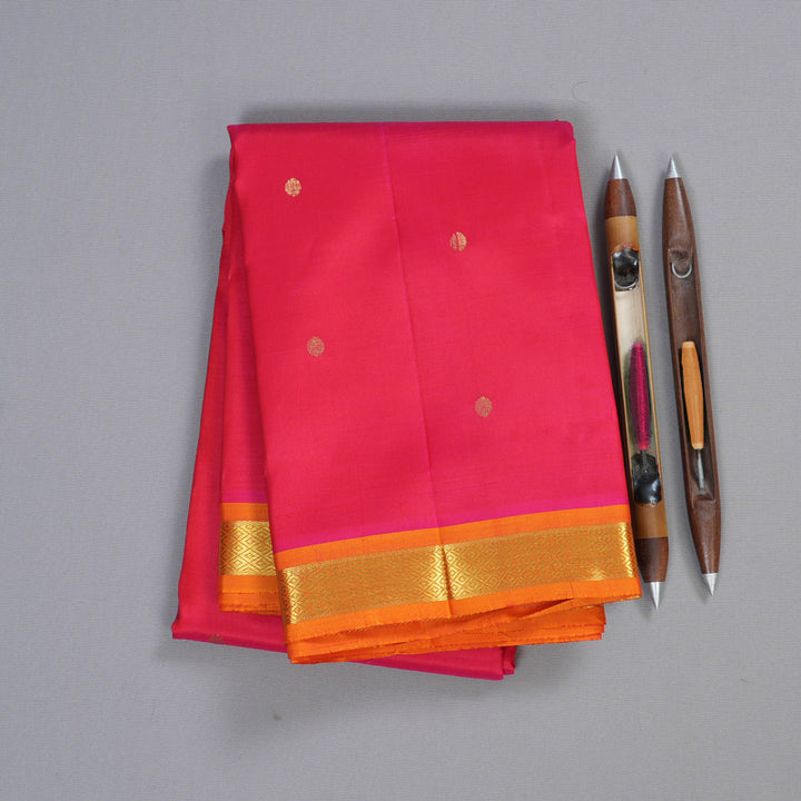 Hayagrivas Pink Handloom Kanjivaram Silk Saree with Orangish Pink Border KBD1515A4-20