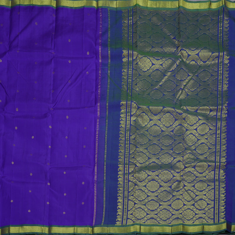 Hayagrivas Blue Handloom Kanjivaram Silk Saree with Peacock Blue Border KBD1515A4-24