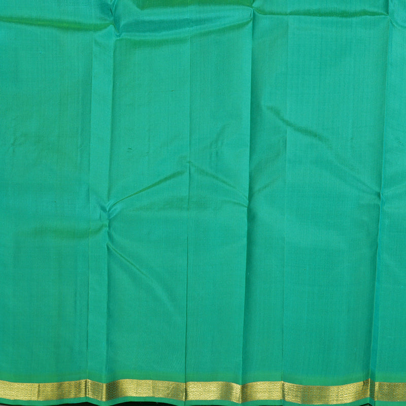 Hayagrivas Dual Tone (Sea Green With Orange) Handloom Kanjivaram Silk Saree with Sea Green Border KBD1515A4-25