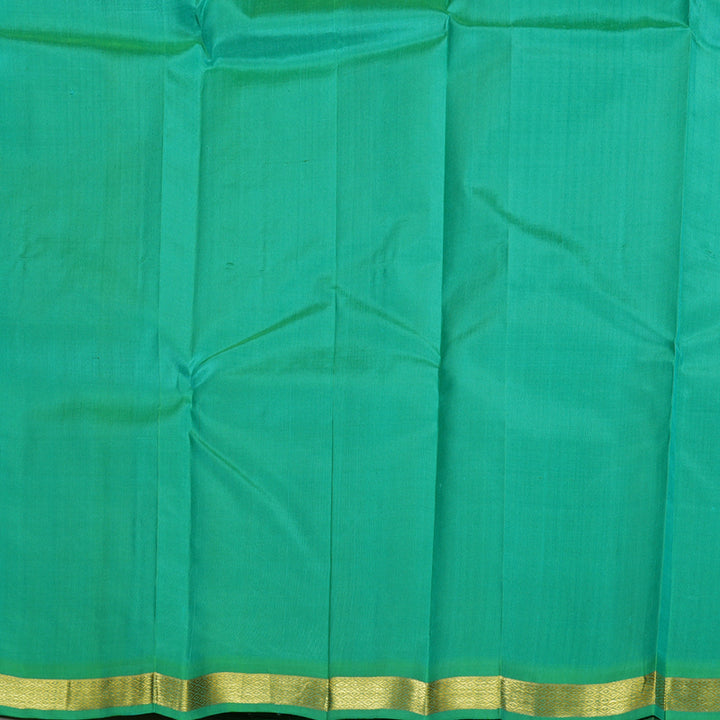 Hayagrivas Dual Tone (Sea Green With Orange) Handloom Kanjivaram Silk Saree with Sea Green Border KBD1515A4-25