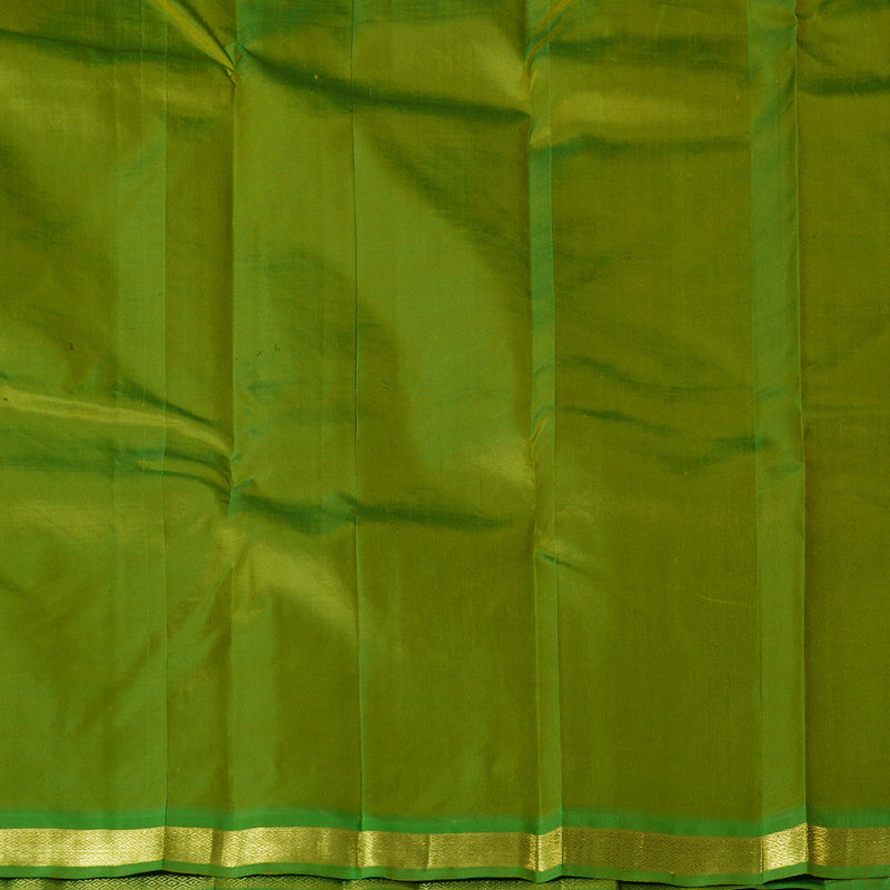 Hayagrivas Sampanga Yellow Handloom Kanjivaram Silk Saree with Light Green Border KBD1515A4-8