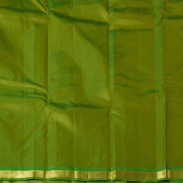 Hayagrivas Sampanga Yellow Handloom Kanjivaram Silk Saree with Light Green Border KBD1515A4-8