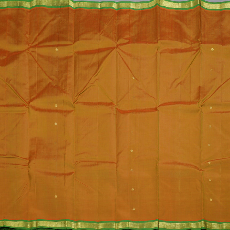 Hayagrivas Sampanga Yellow Handloom Kanjivaram Silk Saree with Light Green Border KBD1515A4-8