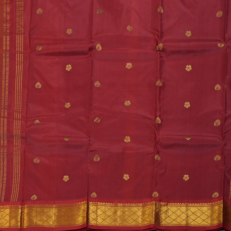 Hayagrivas Mango Yellow Handloom Kanjivaram Silk Saree with Maroon Border KBD1515A5-32