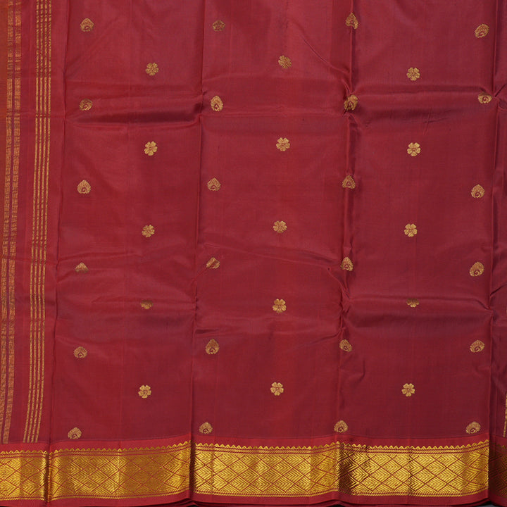 Hayagrivas Mango Yellow Handloom Kanjivaram Silk Saree with Maroon Border KBD1515A5-32