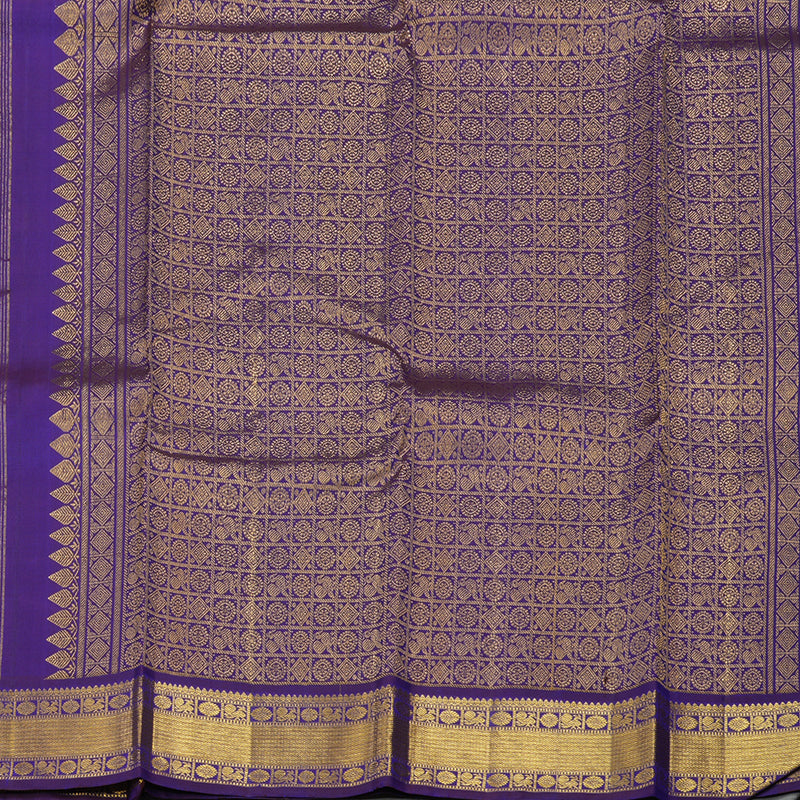 Hayagrivas Handloom Aqua Blue Kanjivaram Silk Saree with Violet Border KBD1517A8-1