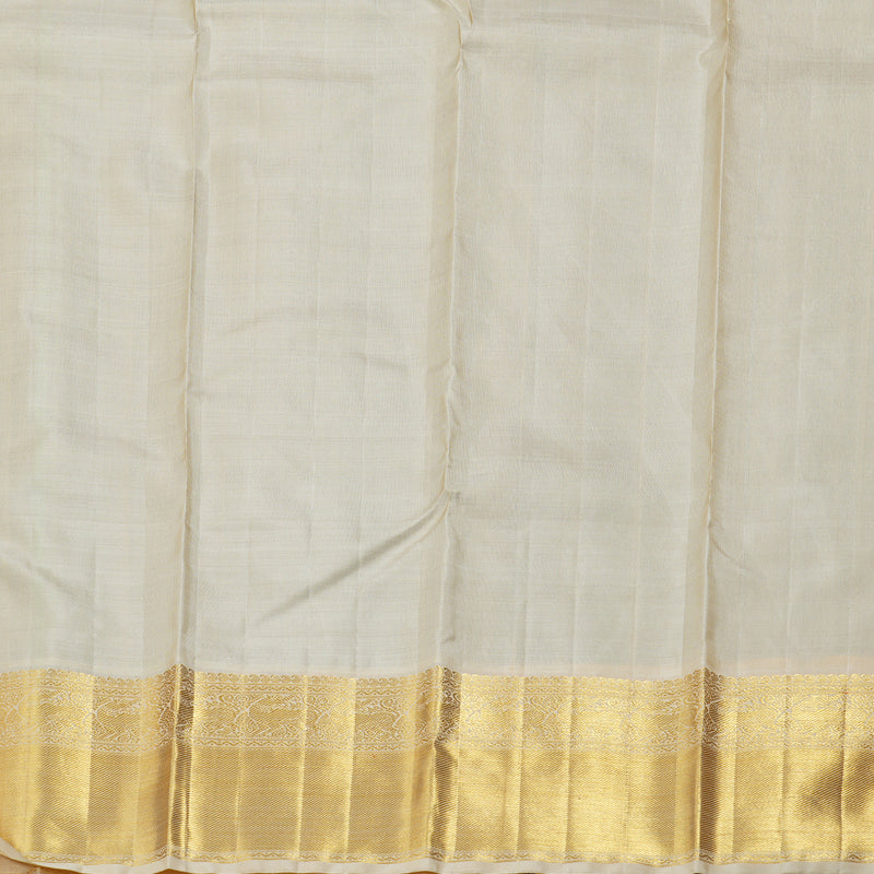Hayagrivas Blue Handloom Kanjivaram Silk Saree with Sandal Beige Border KBD1519A2-1