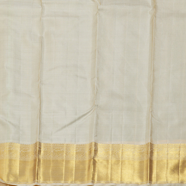 Hayagrivas Blue Handloom Kanjivaram Silk Saree with Sandal Beige Border KBD1519A2-1