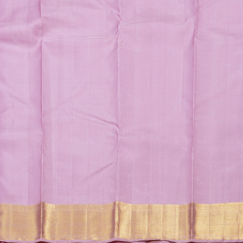 Hayagrivas Purplish Pink Handloom Kanjivaram Silk Saree with Light Lilac Color Border KBD1519A2-4