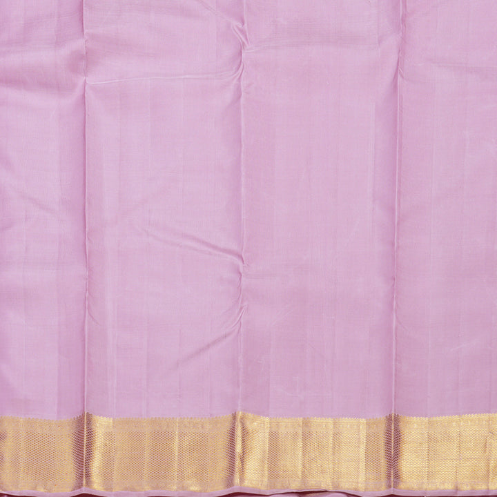 Hayagrivas Purplish Pink Handloom Kanjivaram Silk Saree with Light Lilac Color Border KBD1519A2-4
