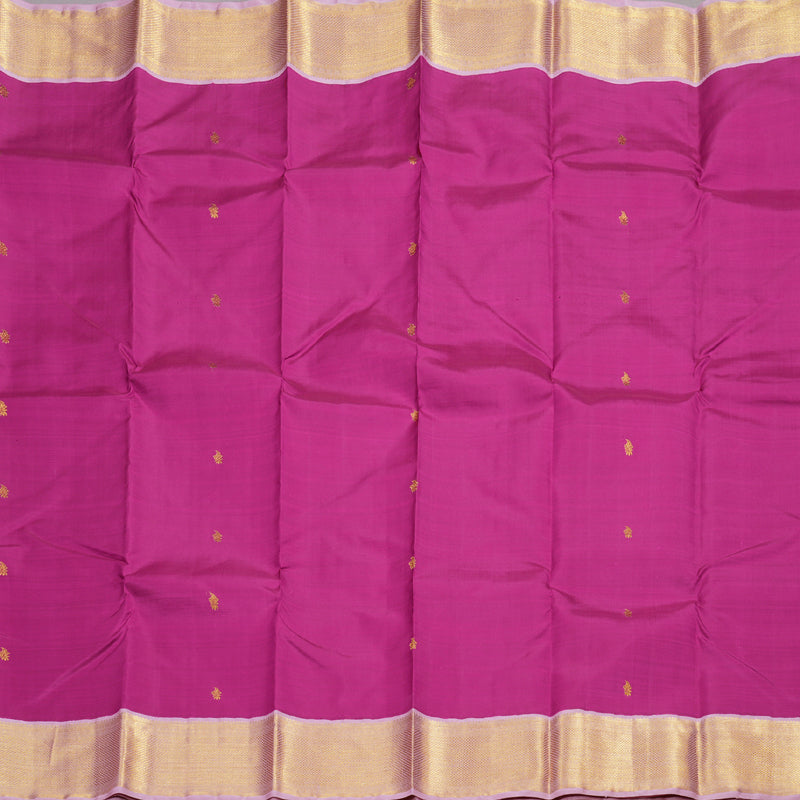 Hayagrivas Purplish Pink Handloom Kanjivaram Silk Saree with Light Lilac Color Border KBD1519A2-4