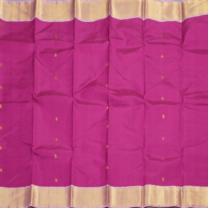 Hayagrivas Purplish Pink Handloom Kanjivaram Silk Saree with Light Lilac Color Border KBD1519A2-4