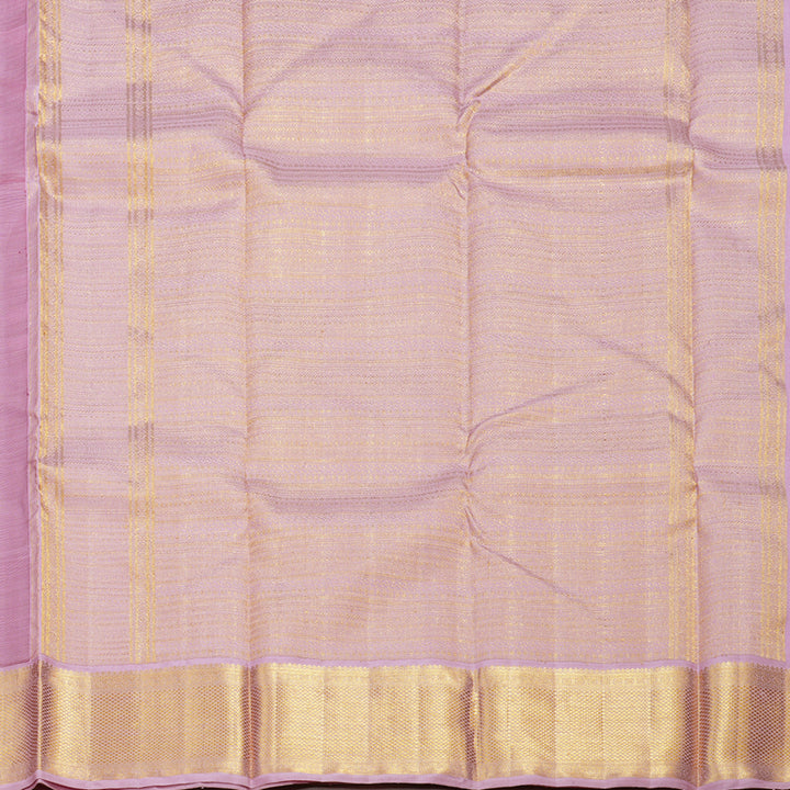 Hayagrivas Purplish Pink Handloom Kanjivaram Silk Saree with Light Lilac Color Border KBD1519A2-4