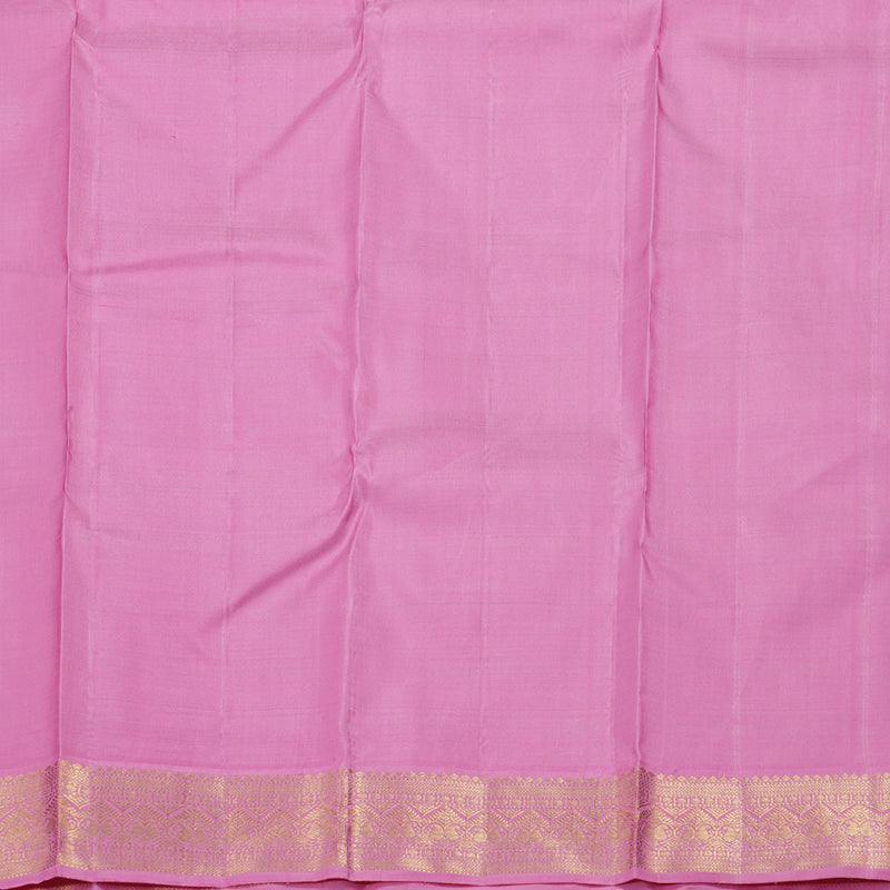 Hayagrivas Lilac Color Handloom Kanjivaram Silk Saree with Rose Pink Border KBD1520A2-1