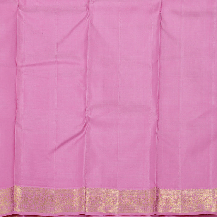 Hayagrivas Lilac Color Handloom Kanjivaram Silk Saree with Rose Pink Border KBD1520A2-1