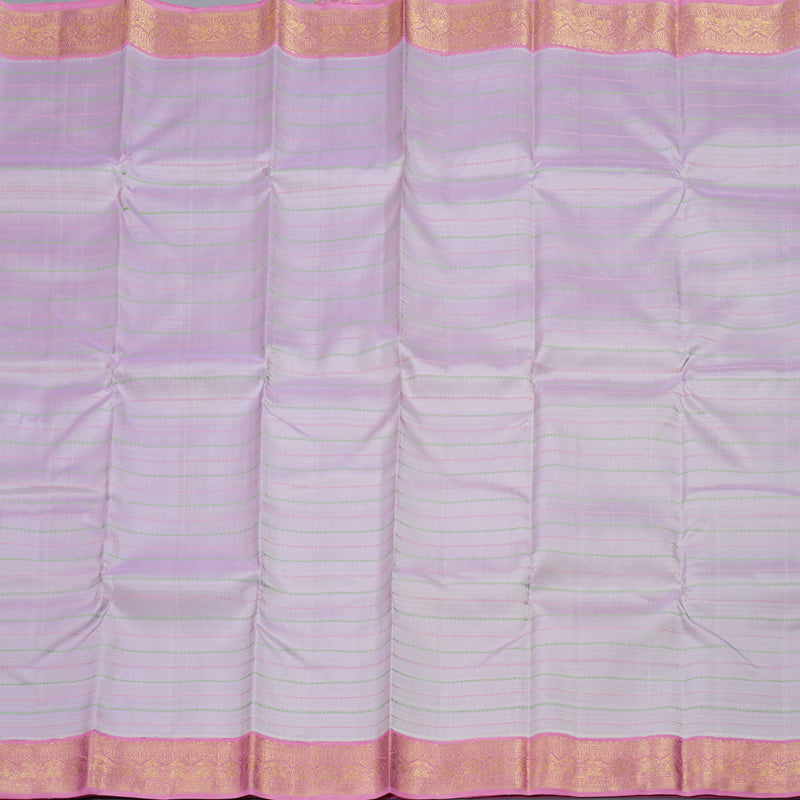 Hayagrivas Lilac Color Handloom Kanjivaram Silk Saree with Rose Pink Border KBD1520A2-1