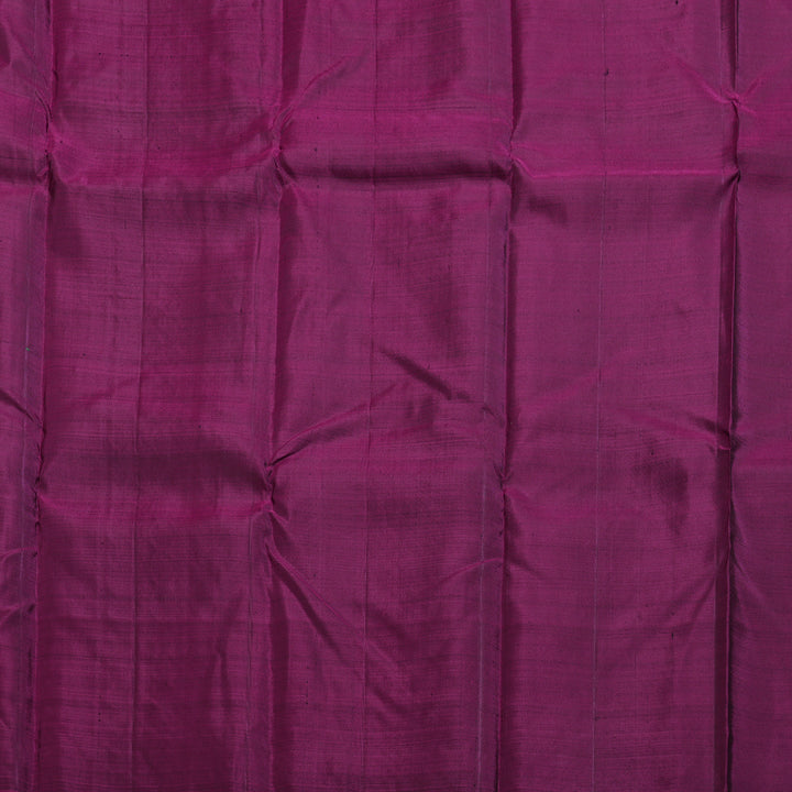 Hayagrivas Dark Fenugreek  Handloom Kanjivaram Silk Saree with Purple Border KBD1523A1-1