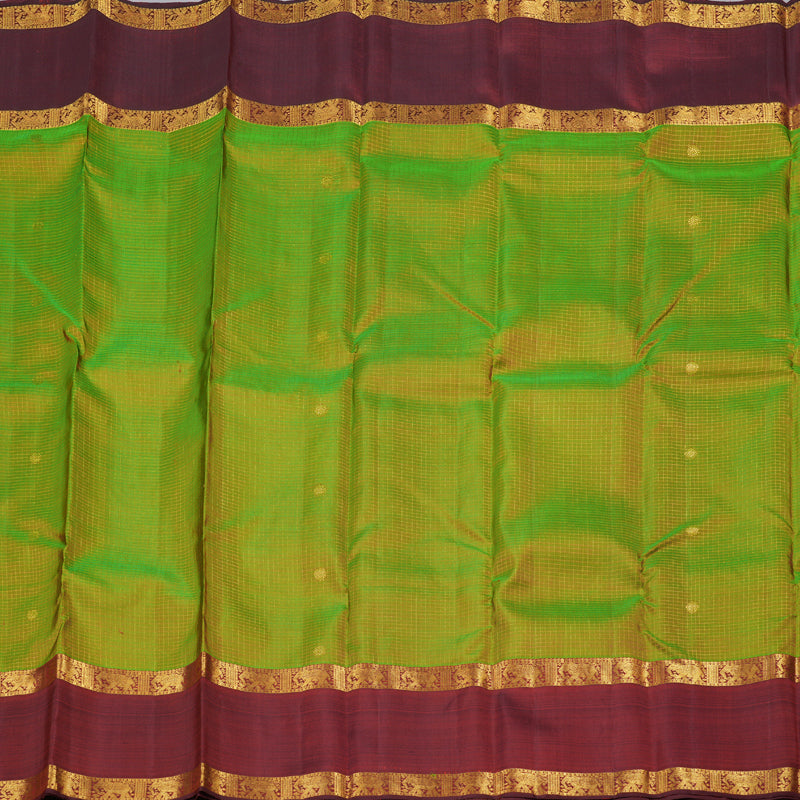 Hayagrivas Mandhalir Handloom Kanjivaram Silk Saree with Wine Maroon Border KBD1523A5-1