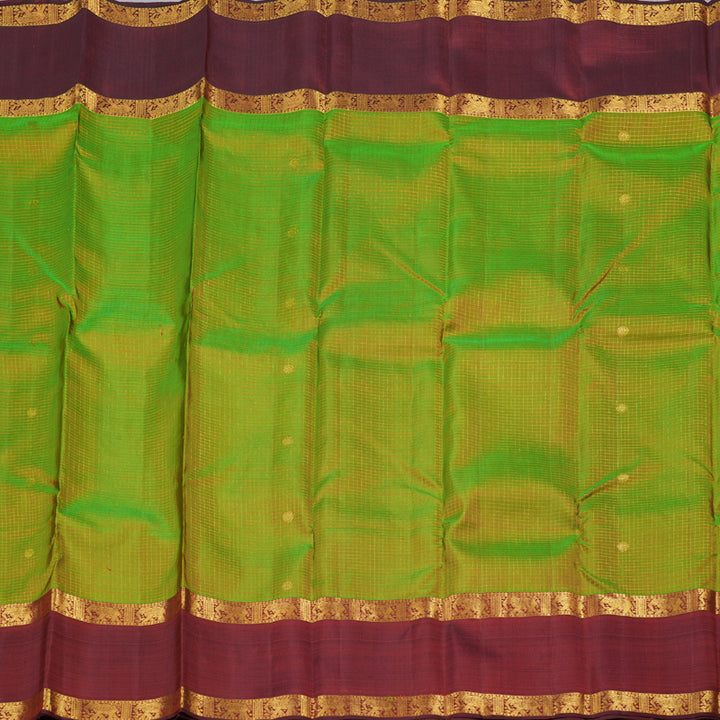 Hayagrivas Mandhalir Handloom Kanjivaram Silk Saree with Wine Maroon Border KBD1523A5-1