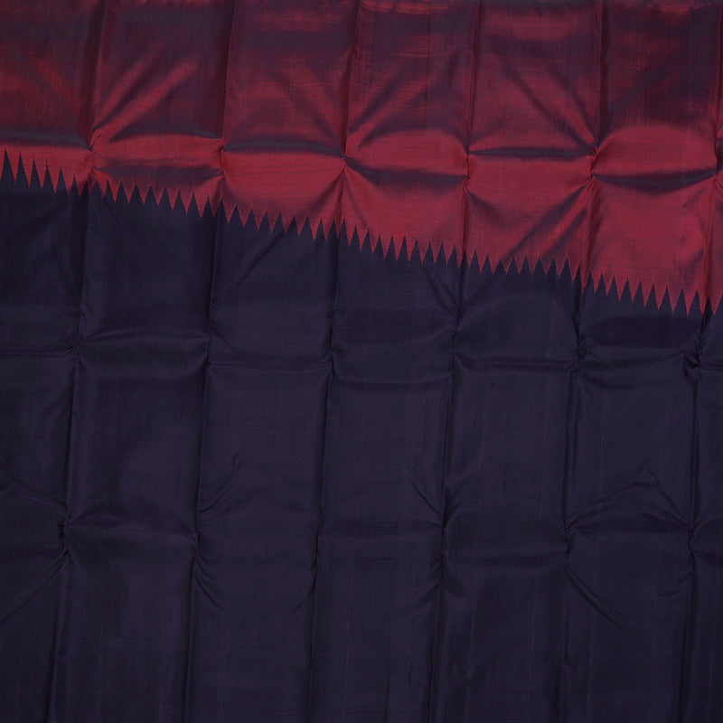 Hayagrivas Dark Blue With Wine Maroon Handloom Kanjivaram Silk Saree with Dark Blue Border KBD1525A1-1