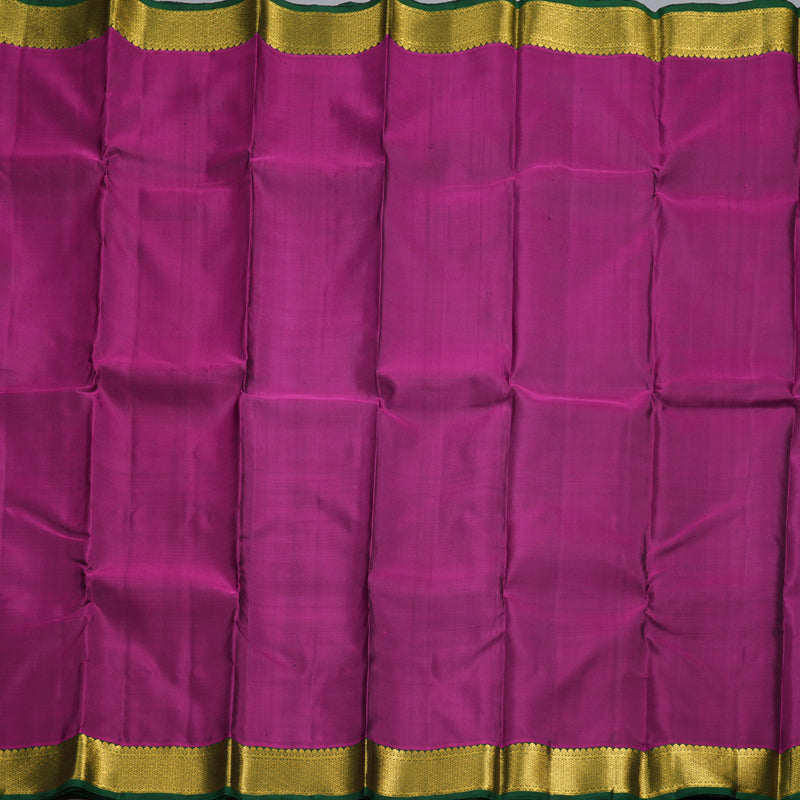Hayagrivas Purple Handloom Kanjivaram Silk Saree with Bottle Green Border KBD1527A1-1