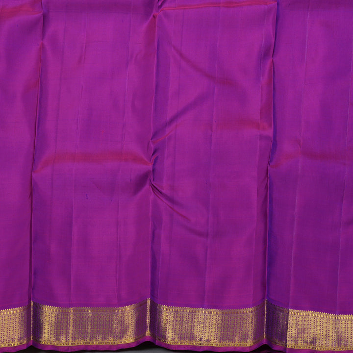 Hayagrivas Royal Purplish Blue Handloom Kanjivaram Silk Saree with Purple Border KBD1527A1-2