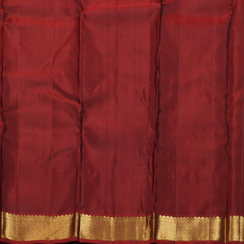 Hayagrivas Blue Handloom Kanjivaram Silk Saree with Wine Red Border KBD1527A1-4