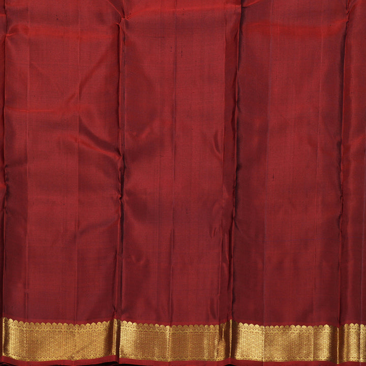 Hayagrivas Blue Handloom Kanjivaram Silk Saree with Wine Red Border KBD1527A1-4