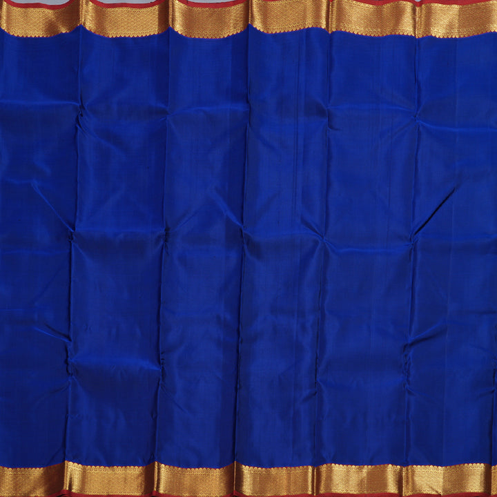 Hayagrivas Blue Handloom Kanjivaram Silk Saree with Wine Red Border KBD1527A1-4