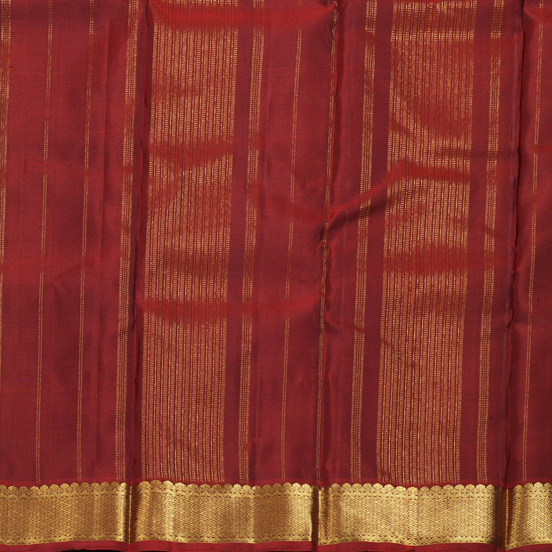 Hayagrivas Blue Handloom Kanjivaram Silk Saree with Wine Red Border KBD1527A1-4