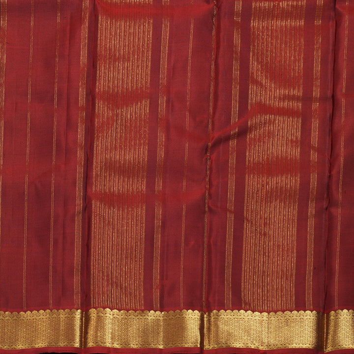 Hayagrivas Blue Handloom Kanjivaram Silk Saree with Wine Red Border KBD1527A1-4