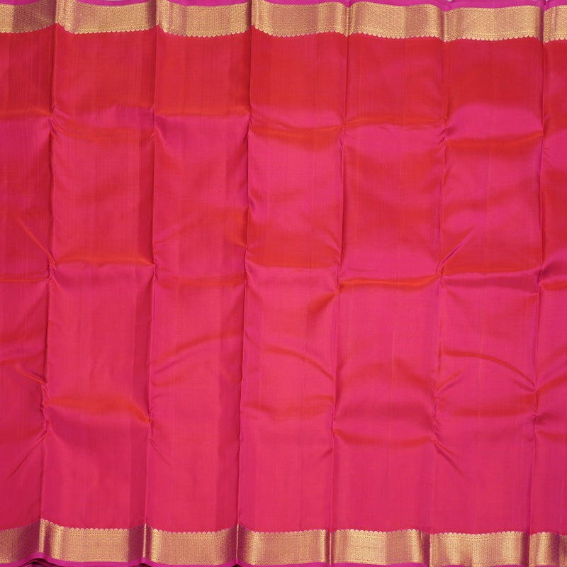 Hayagrivas Orangish Pink Handloom Kanjivaram Silk Saree with Pink Border KBD1527A1-6