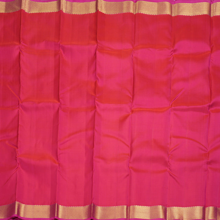 Hayagrivas Orangish Pink Handloom Kanjivaram Silk Saree with Pink Border KBD1527A1-6