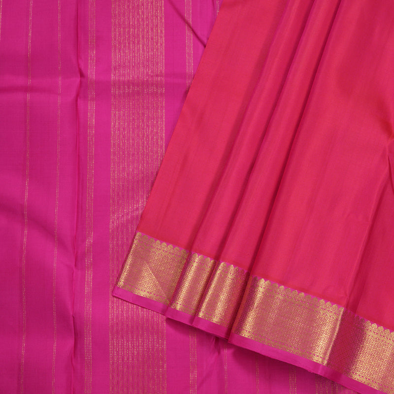 Hayagrivas Orangish Pink Handloom Kanjivaram Silk Saree with Pink Border KBD1527A1-6