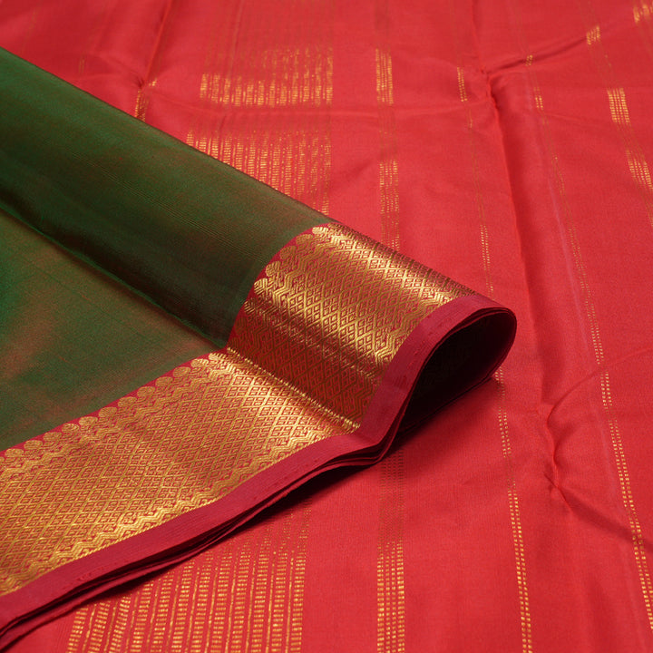 Hayagrivas Mandhalir Handloom Kanjivaram Silk Saree with Red Border KBD1527A1-7