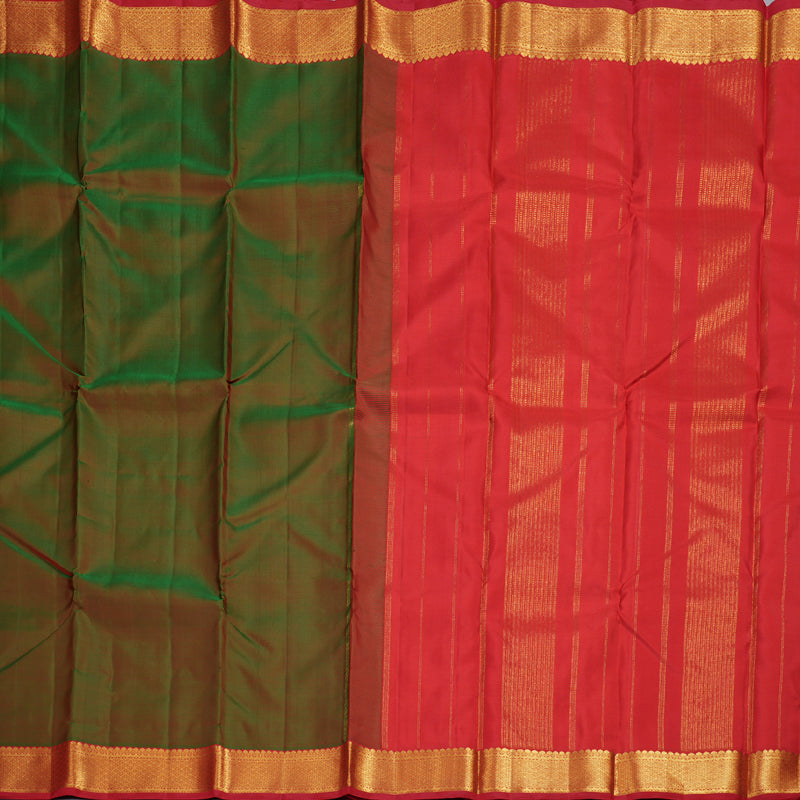 Hayagrivas Mandhalir Handloom Kanjivaram Silk Saree with Red Border KBD1527A1-7