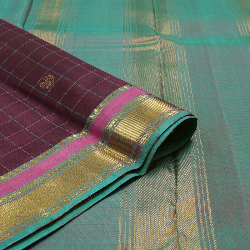 Hayagrivas Handloom Plum Purple Kanjivaram Silk Saree KBD1528A1-1