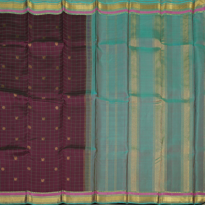 Hayagrivas Handloom Plum Purple Kanjivaram Silk Saree KBD1528A1-1