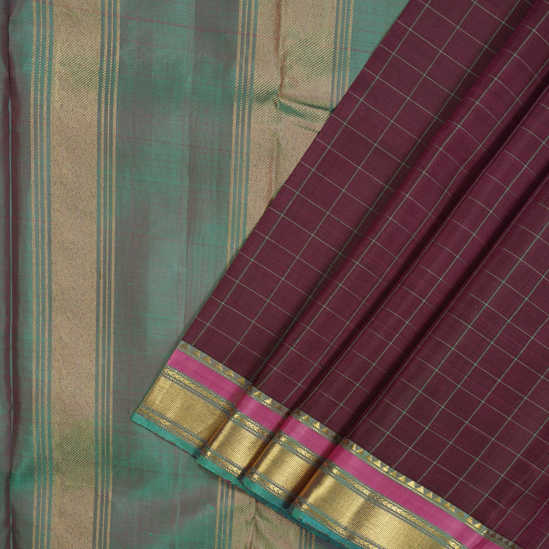 Hayagrivas Handloom Plum Purple Kanjivaram Silk Saree KBD1528A1-1