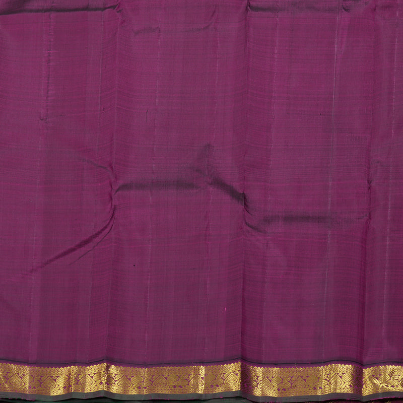 Hayagrivas Vibrant Yellow Handloom Kanjivaram Silk Saree with Dark Purple Border KBD1528A2-1