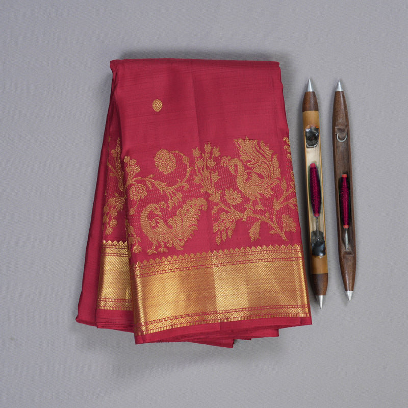 Hayagrivas Maroon Handloom Kanjivaram Silk Saree KBD1528A4-1