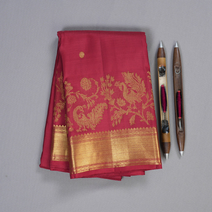 Hayagrivas Maroon Handloom Kanjivaram Silk Saree KBD1528A4-1