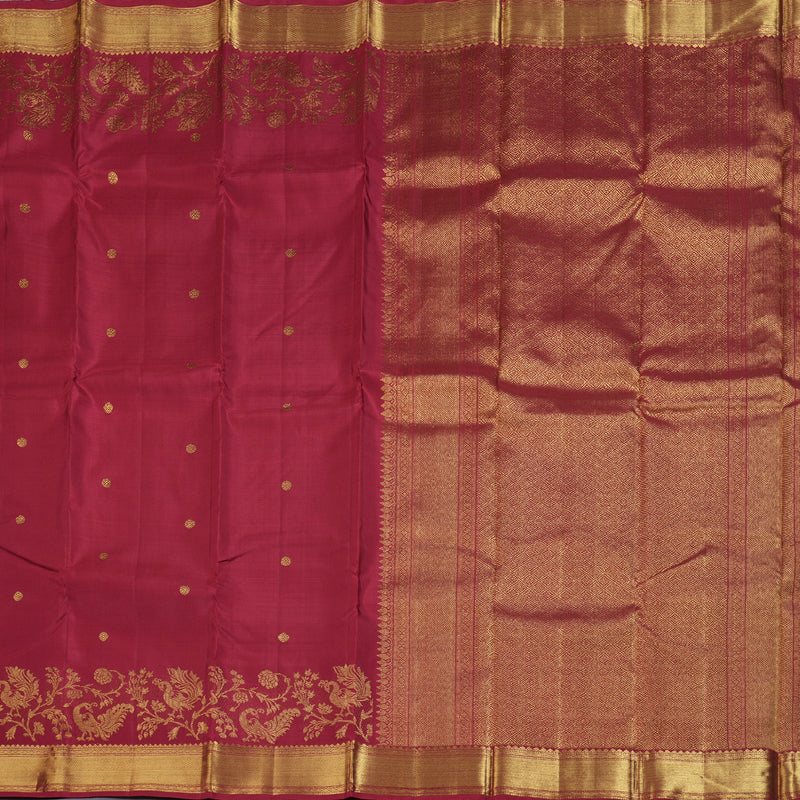 Hayagrivas Maroon Handloom Kanjivaram Silk Saree KBD1528A4-1